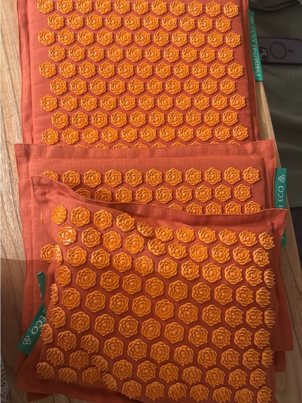 Prana Orange Acupressure Mat and Pillow Set